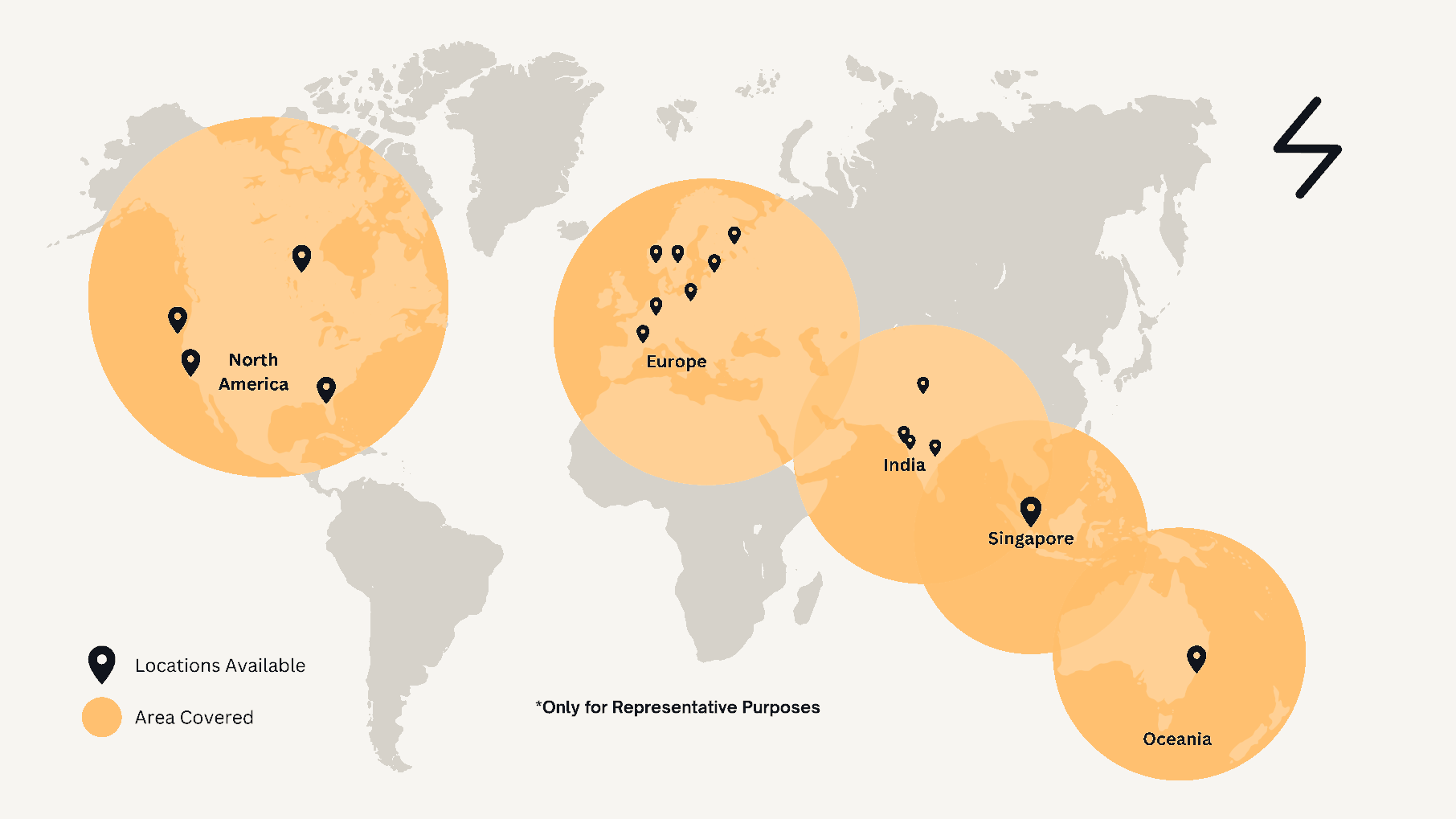 Serververse locations currently served across the world