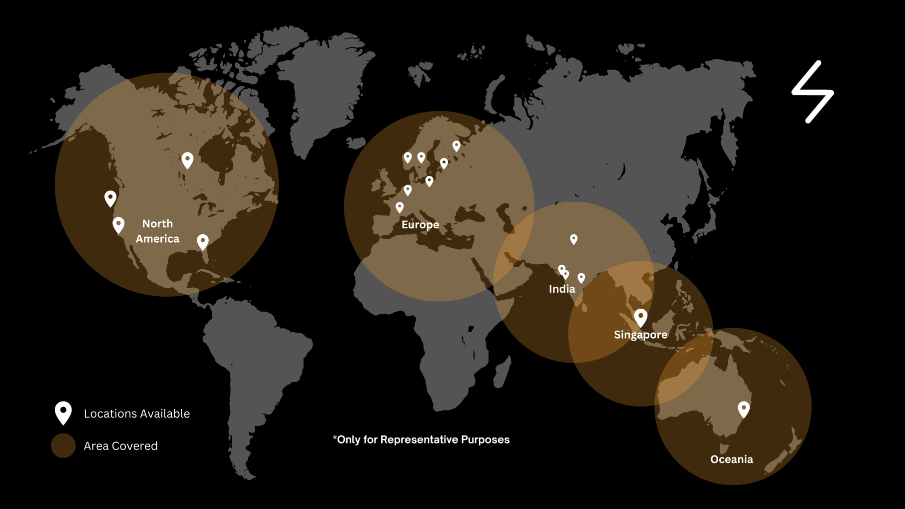Serververse locations currently served across the world